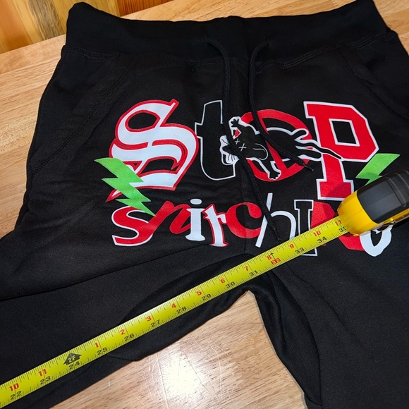 NEW Bobby Shmurda “Shhh Stop Snitching” *USA* Rap Black Sweatpants Joggers M NWT - Picture 9 of 9